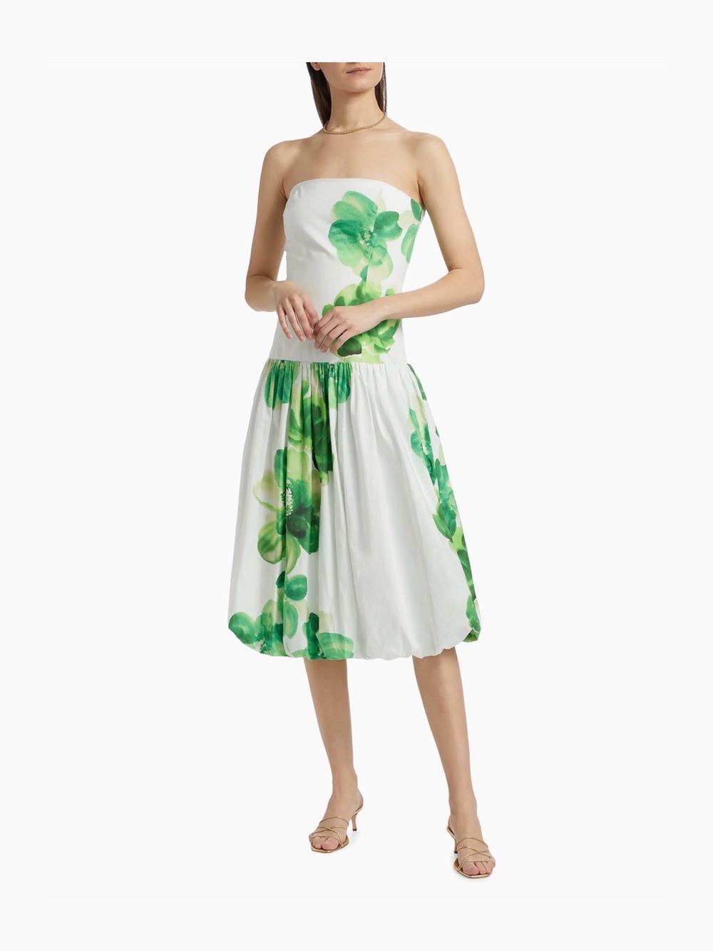 Amanda Uprichard Tivoli Floral Cotton Bubble Midi-Dress Size M